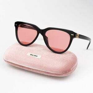 NEW Miu Miu MU12ZS 16K1D0 Black Red Phantos Unisex Sunglasses 0MU 12ZS